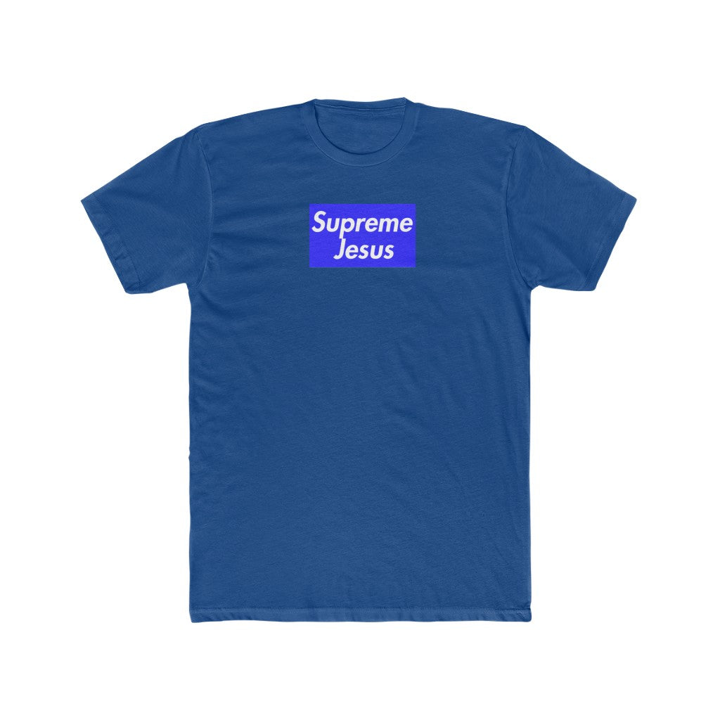 Mens SupremeJesus** Multicolor Tee Blue