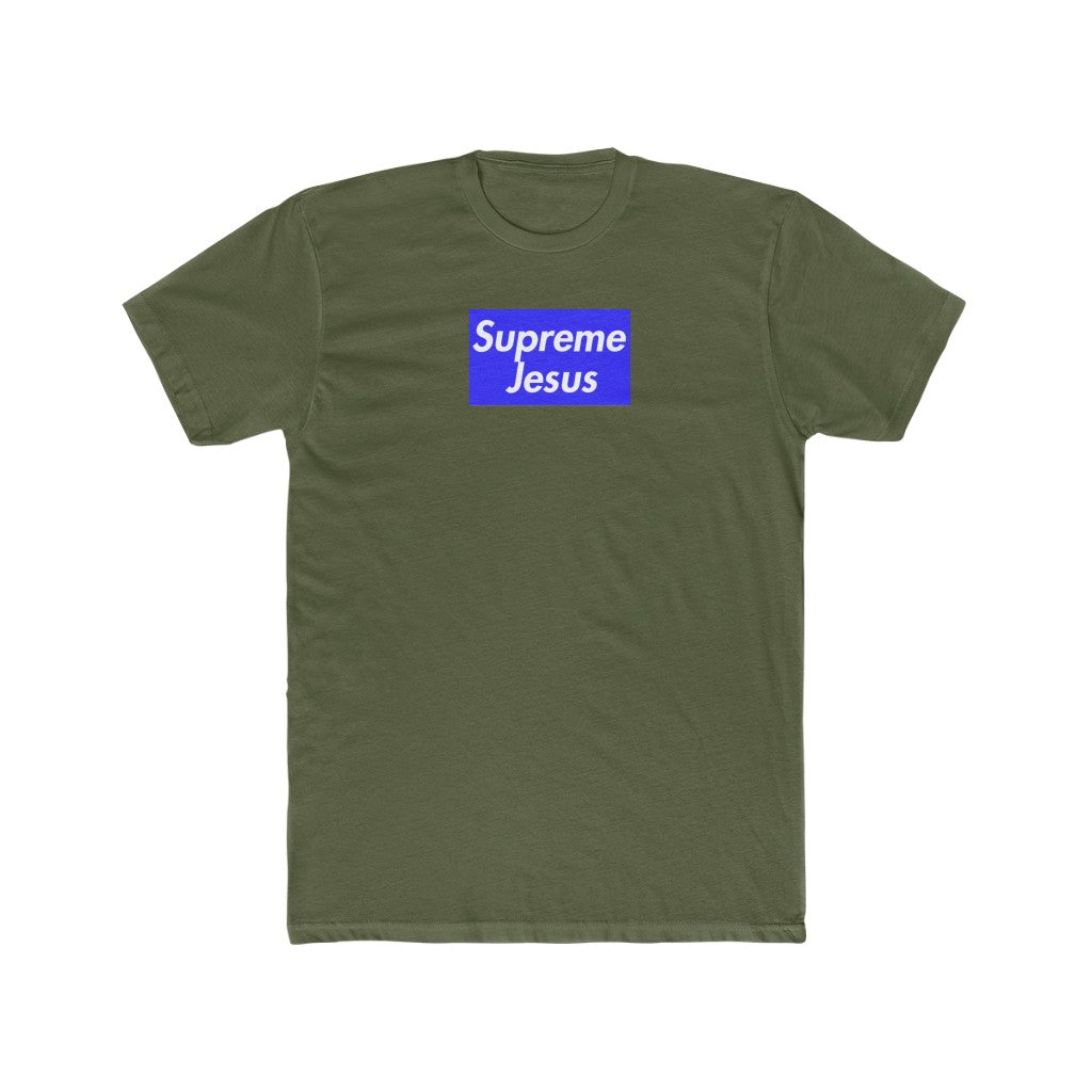 Mens SupremeJesus** Multicolor Tee Blue